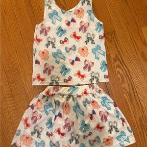 Charming Bow Print Kids Matching Set